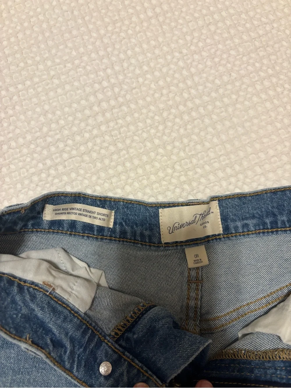 adidas Blue Denim High-Rise Shorts